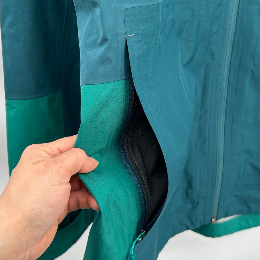 REI Co-op Gore-Tex Hooded Rain Jacket Teal Green Women’s Large - Picture 4 of 13